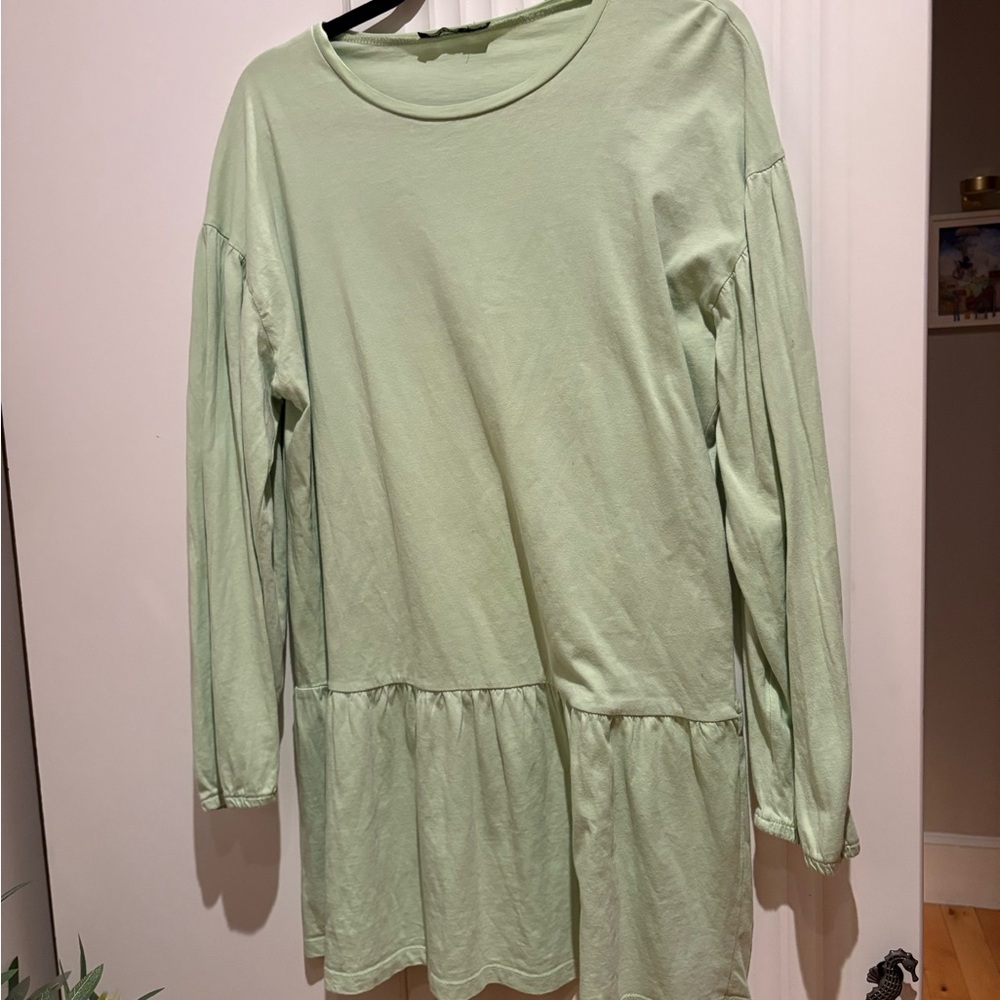 Nasty Gal Mint Green Long Sleeve Dress
